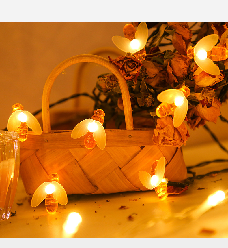 LED Outdoor Solar Lamp String Lights Fairy Holiday Christmas Party Garland Solar Garden Waterproof Linghting Bee — foto 5