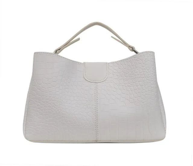 Messenger Bag One shoulder Portable PU Soft Surface Zipper Messenger Bag White - Shop at LoveMi