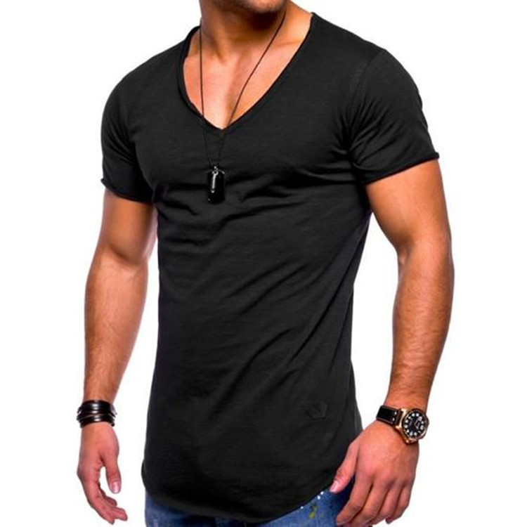 Men's V Neck Summer Short Sleeved Casual Sports Men's Clothing