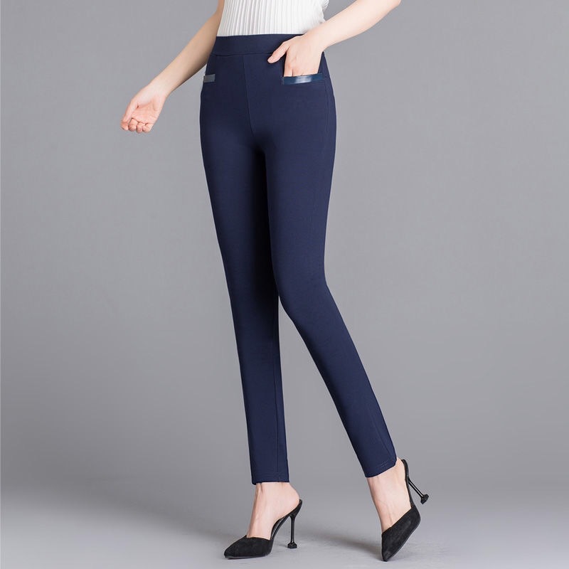 Women's Plus Size Elastic Casual Outer Wear Leggings Navy - Shop at LoveMi