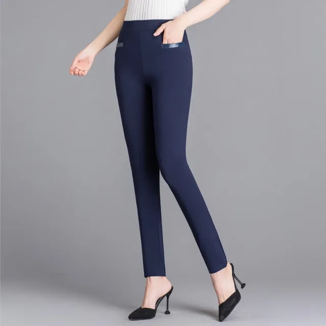 Women's Plus Size Elastic Casual Outer Wear Leggings Blue - Shop at LoveMi