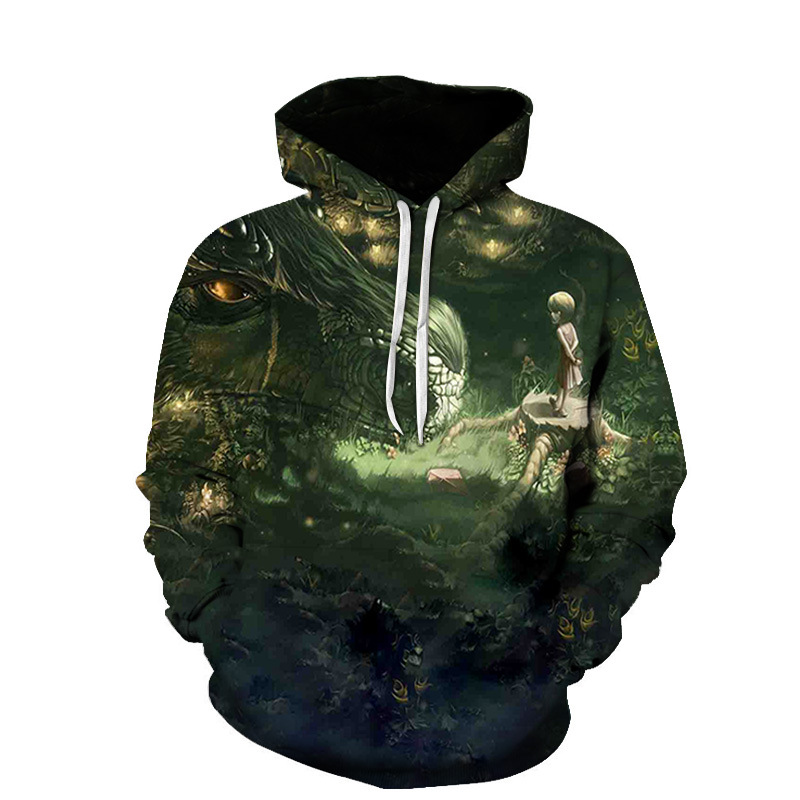 Title 3, New Digital Print Loose Casual Hoodie