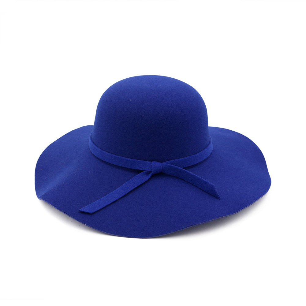 Stylish Woolen Dome Hat With Big Wavy Edges