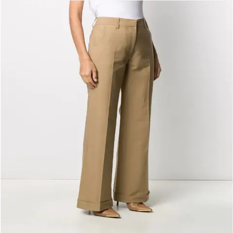 Straight-Leg Curled Suit Trousers with Big