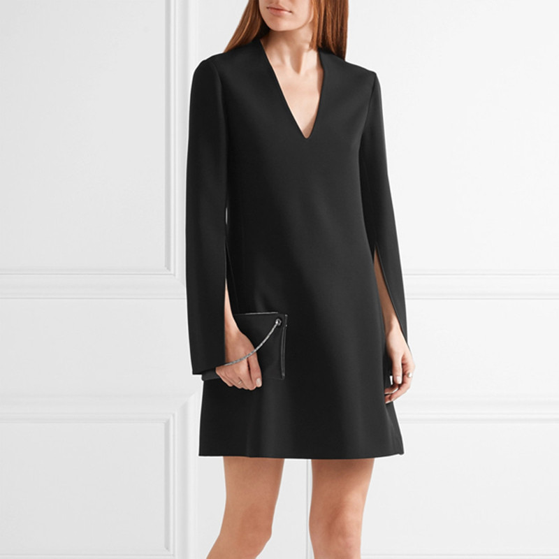 V-Neck Flare-Sleeve Dress, picture 4 of 5