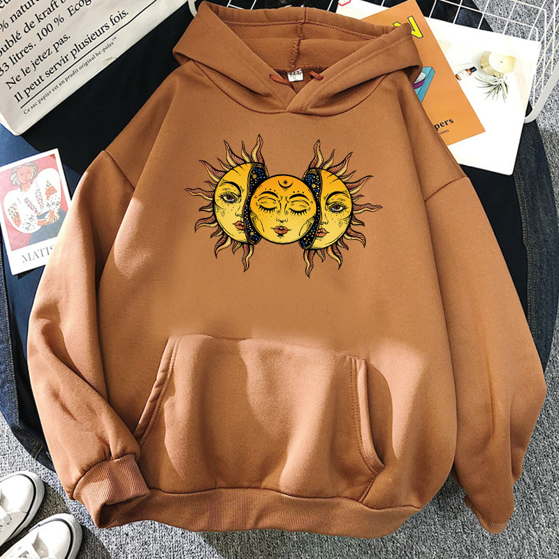 Versatile Sun Moon couple Hoodie