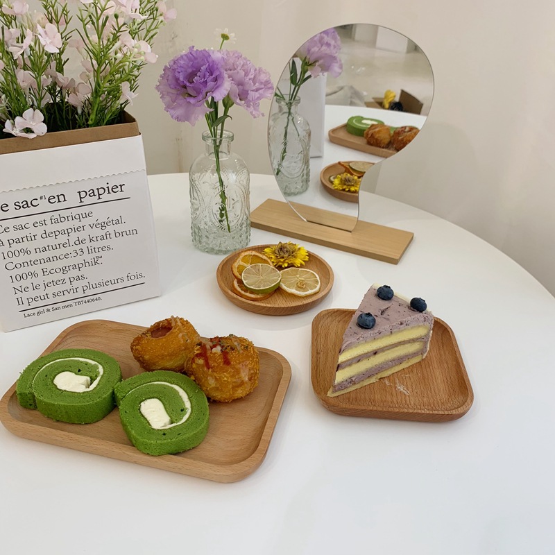 Creative Irregular Oval Japanese Solid Wood Dinner Plate