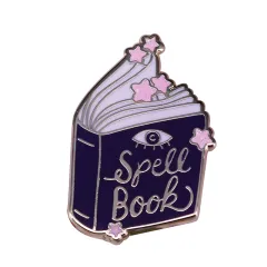 Magic Book Brooch Witchcraft Divination Lovers Badge With Glitter Star Decoration - Gold - View 1