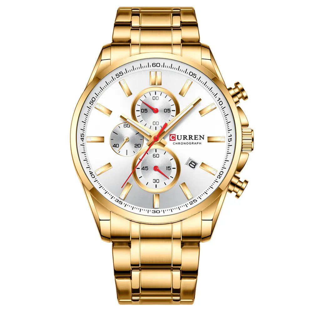 Men'S Watch Waterproof Quartz Six-Hand Calendar Steel