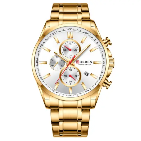Men'S Watch Waterproof Quartz Six-Hand Calendar Steel Band