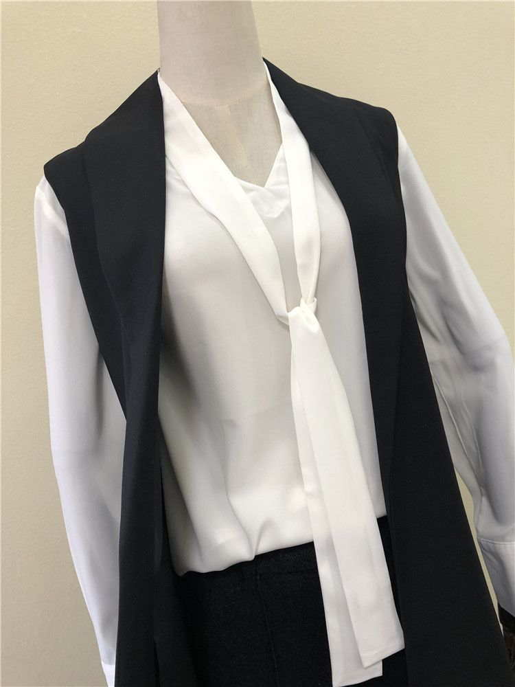 Fashion Temperament No Button Long Back Split Sexy Vest Coat