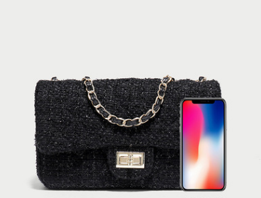 Xiaoxiangfeng Super Fire Woolen Cloth Small Square Bag Girl Black - Shop at LoveMi