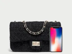Xiaoxiangfeng Super Fire Woolen Cloth Small Square Bag Girl - Black - View 1