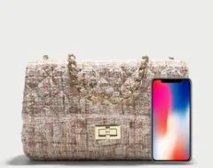 Xiaoxiangfeng Super Fire Woolen Cloth Small Square Bag Girl - Apricot - View 1