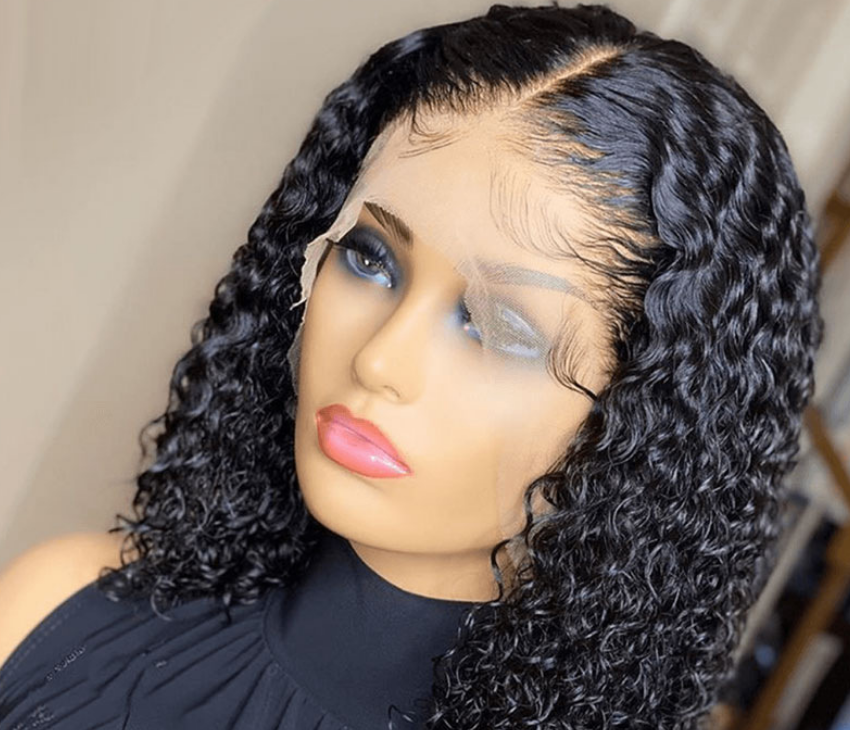 Hand Wound Tube Black Short Curly Hair Chemical Fiber Headgear — foto 3