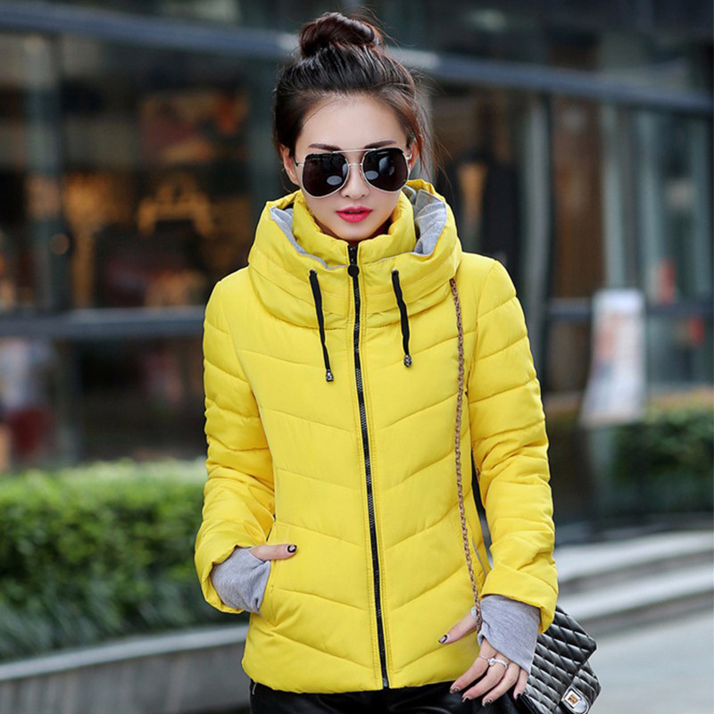 Down Cotton Jacket Women's New Standing Collar Short Style Cotton Coat