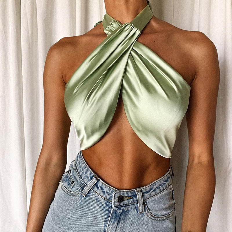 Title 3, Summer New Halter Halter Sexy Cross Top Wrap C...