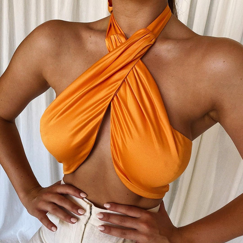 Title 5, Summer New Halter Halter Sexy Cross Top Wrap C...