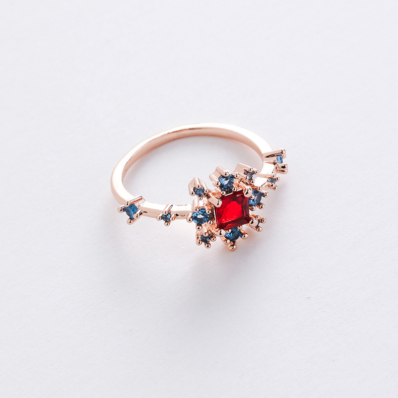 Version Of The New Variety Of Micro-Inlaid Crystal Zircon Ring