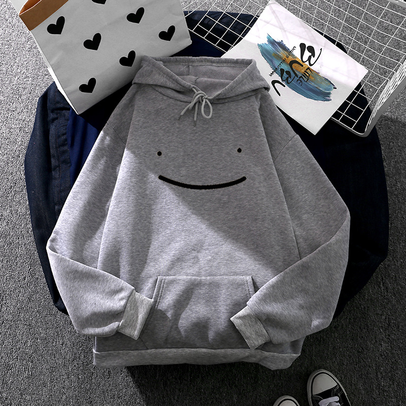 Loose Solid Color Hooded Sweatshirt Preppy Hoodie For Students Sports Tops