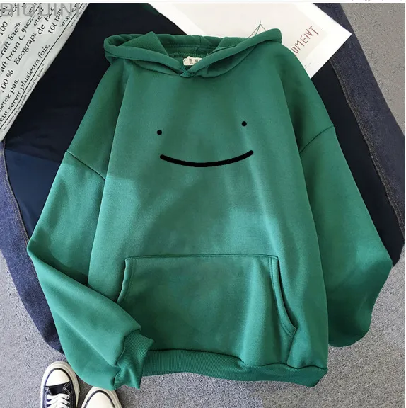 Loose Solid Color Hooded Sweatshirt Preppy Hoodie For Students Sports Tops Green - Shop at LoveMi