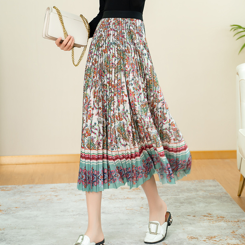 Medium Length Pleated Skirt