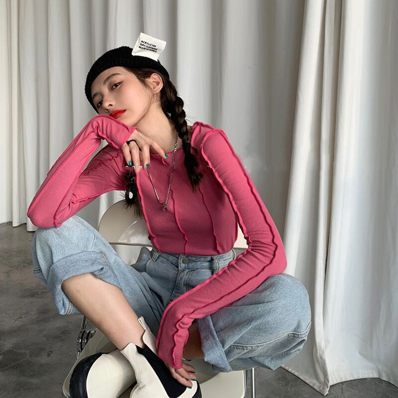 Women's Long-Sleeved Bottoming Shirt With Pros And Cons