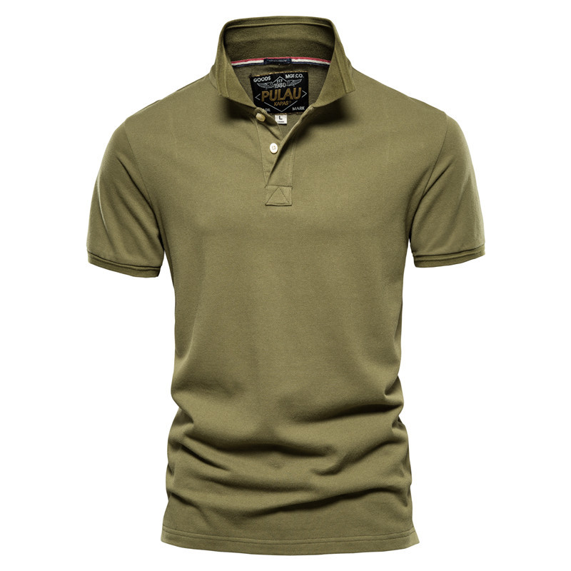 Casual Men's POLO Shirt Fashion Solid Color Men's Cotton Short Sleeve T-shirt
