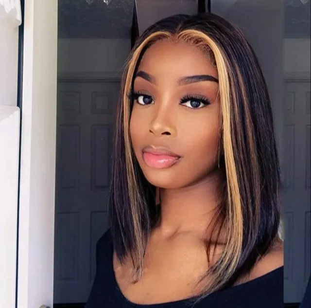 Explosion Style Front Lace Straight Hair Wig European And American Women'S Wig Short Straight Hair Human Hair Wigs Photo Color - Shop at LoveMi