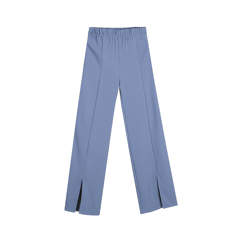 Women's Trousers With High Waist And Thin Slit Drape Wide-leg Pants