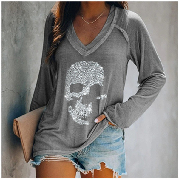 Title 1, European And American Style Skull Print Casual ...