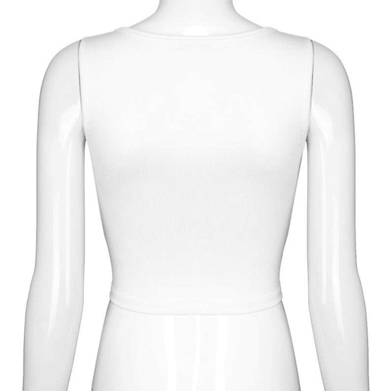 European And American Cross-Border Women'S Amazon Independent Station Ins New Sexy Sleeveless Hollow Lace-Up Vest T-Shirt Top Women