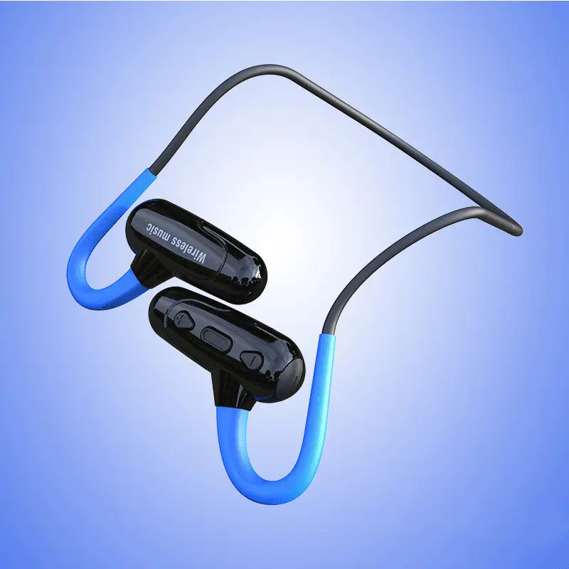 Half In Ear Sports Bluetooth Headset Silicone Earhook Running Music Waterproof