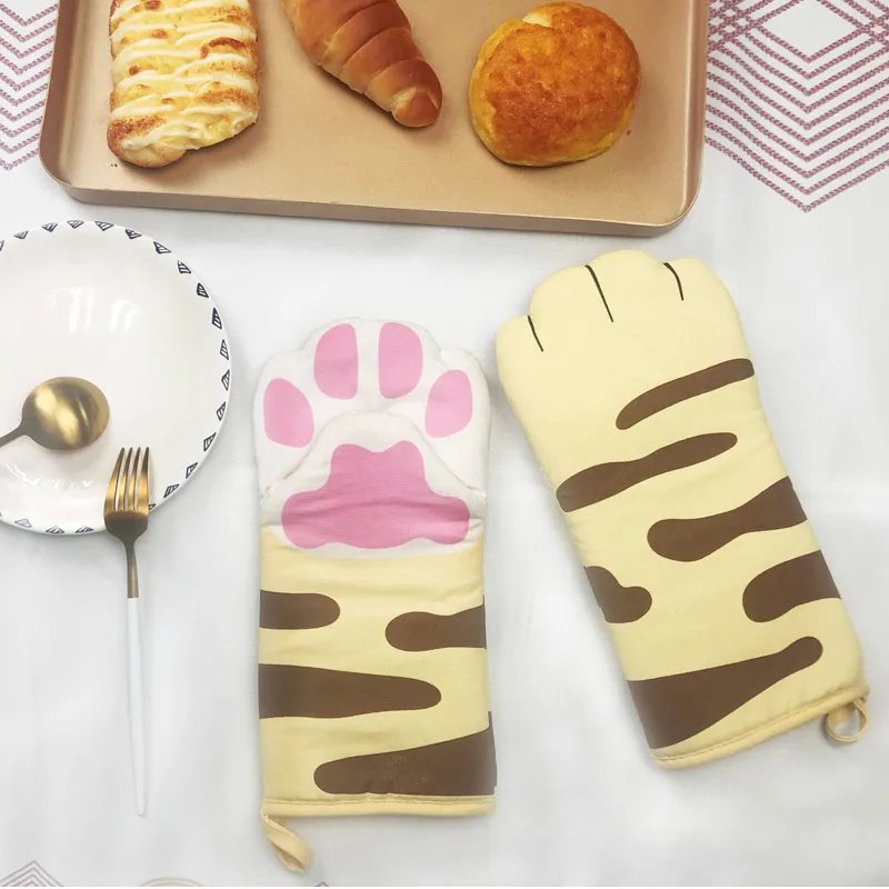 Cartoon Cotton Baking Insulated Gloves - Yellow