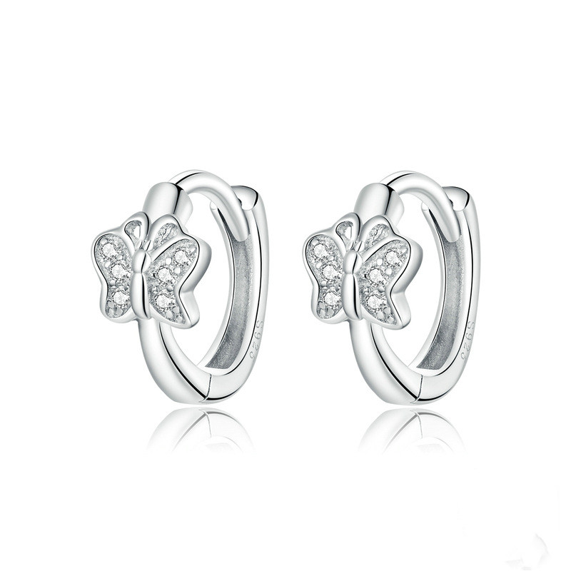 Small Circle Earrings S925 Sterling Silver Star Flower Hypoallergenic Earrings Combination Earrings