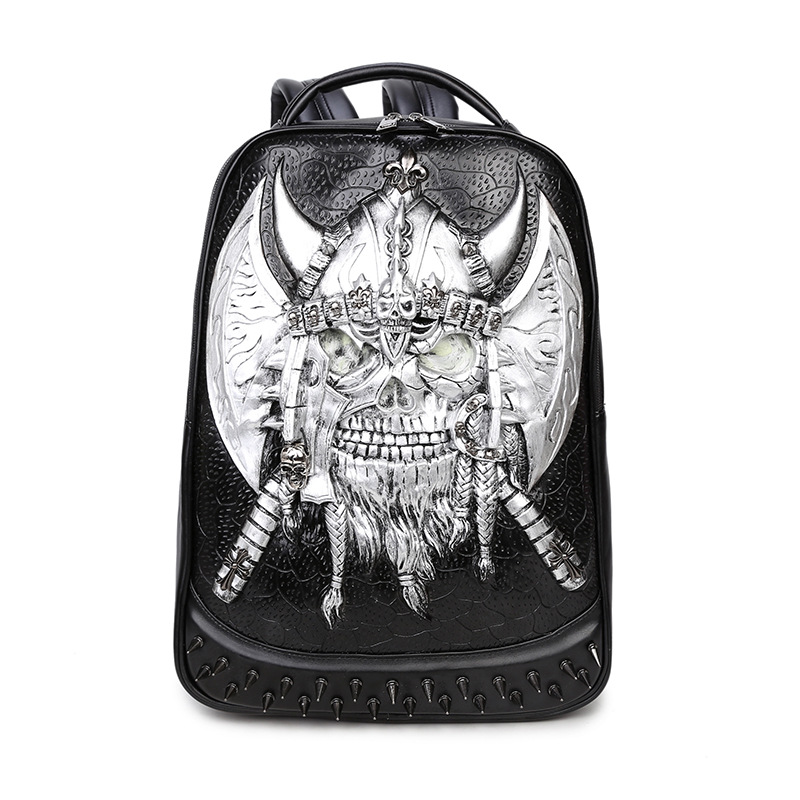 New Ghost Head Luminous Eyes Backpack Men'S Customized Travel Waterproof Computer Bag Skull Head Large Capacity Backpack