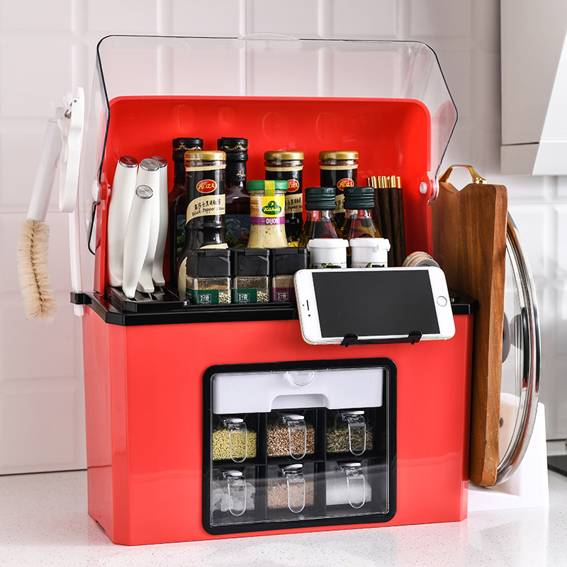 Title 2, Multifunctional organizing kitchen plastic shel...