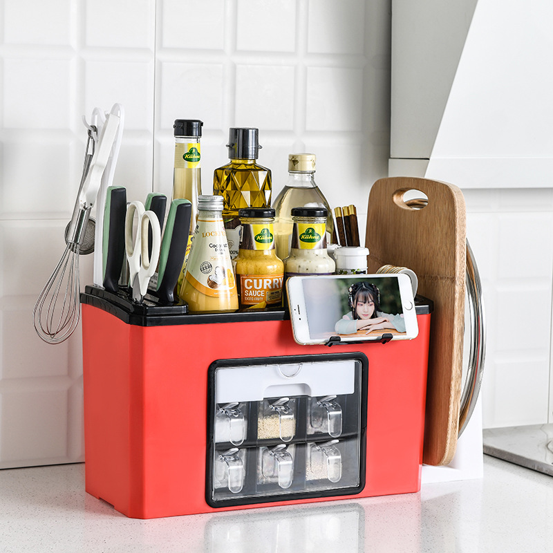 Title 3, Multifunctional organizing kitchen plastic shel...