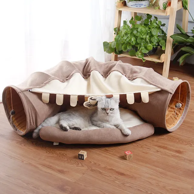 Pet Cats Tunnel Interactive Play Toy Mobile Collapsible Ferrets
