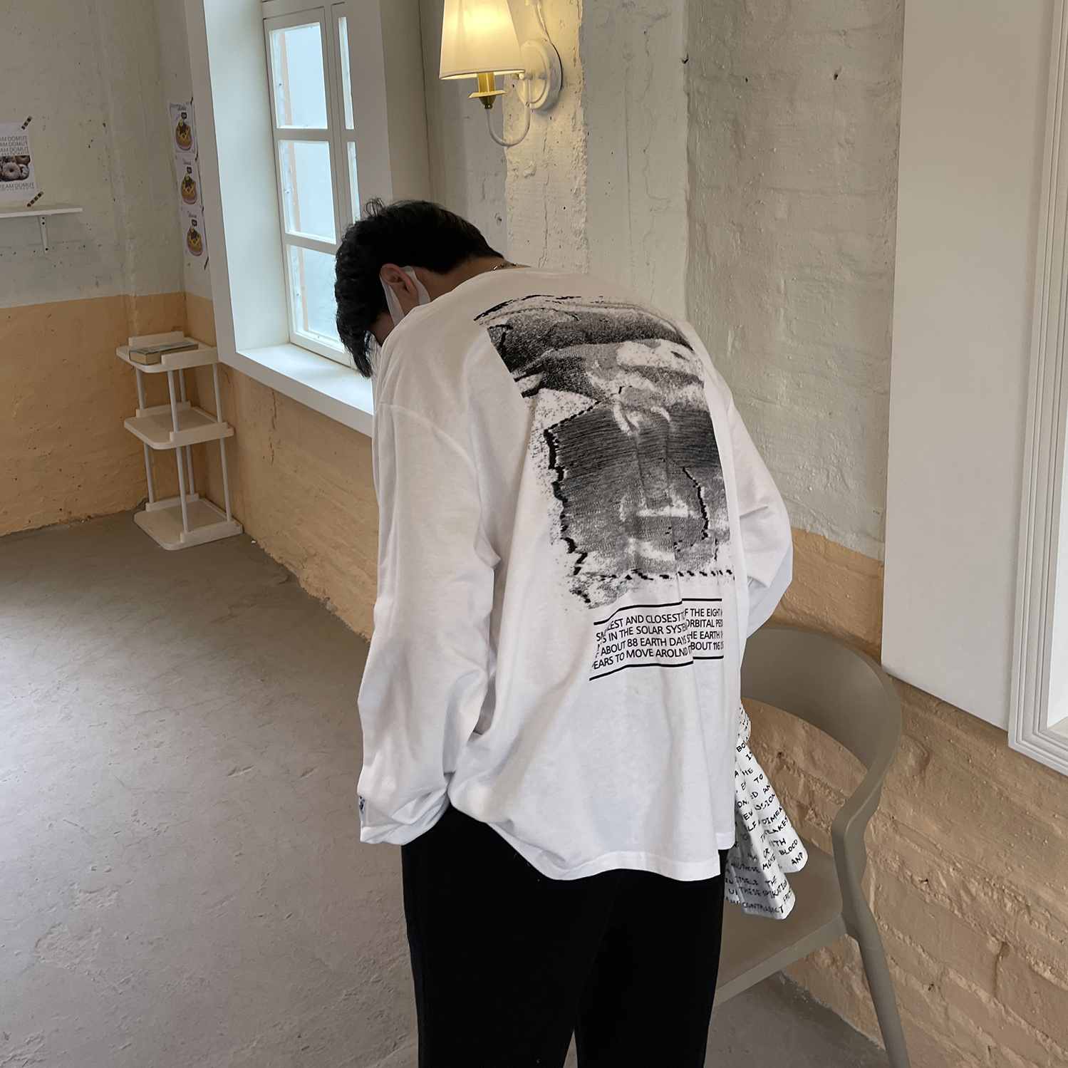 Korean Style Lazy Couple Sweater Spring All-Match Casual Printing Long-Sleeved T-Shirt