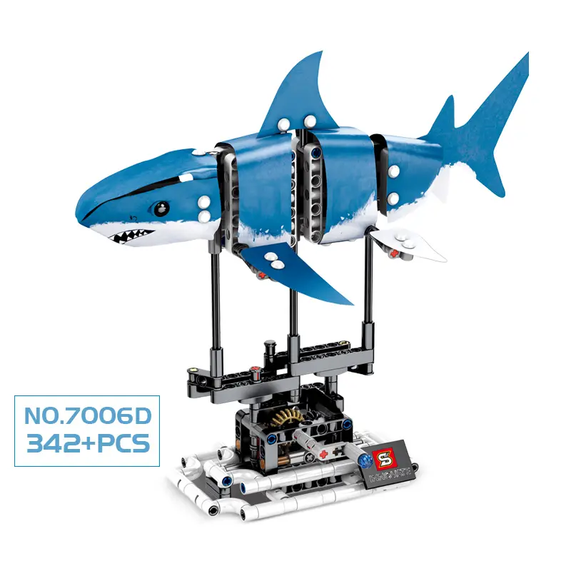 Koi Years Creative Series Deep Sea Giant Shark Children'S Puzzle Assembled Building Block Toys