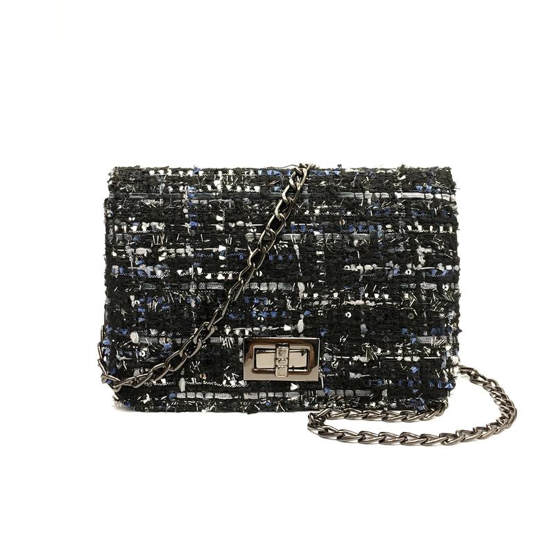 Chain Small Bag Women’S New Versatile Korean Woollen Cloth Ulzzang Messenger Bag Mini Square Bag