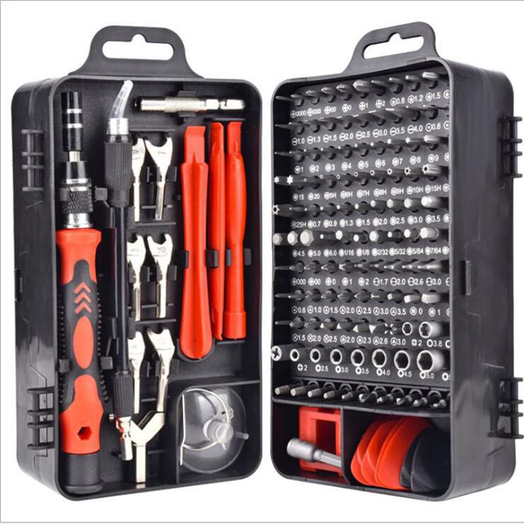 Screwdriver Tool Set Combination Repair Screwdriver – Black red, 135in1