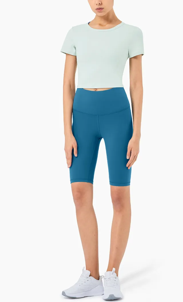 Nude Yoga Hedging Slim Slimming Sports T shirt Green - Shop at LoveMi