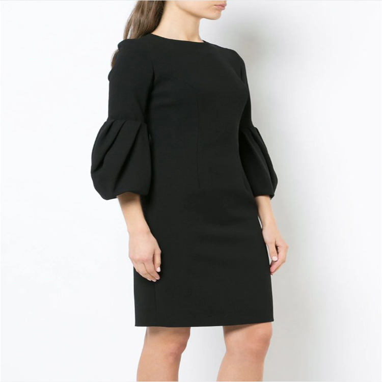 Lantern Sleeve Bag Hip Mid-length Dress One Step Skirt