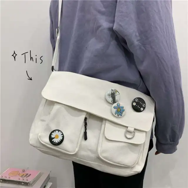 Small Daisy One Shoulder Large Capacity Bag White - Shop at LoveMi