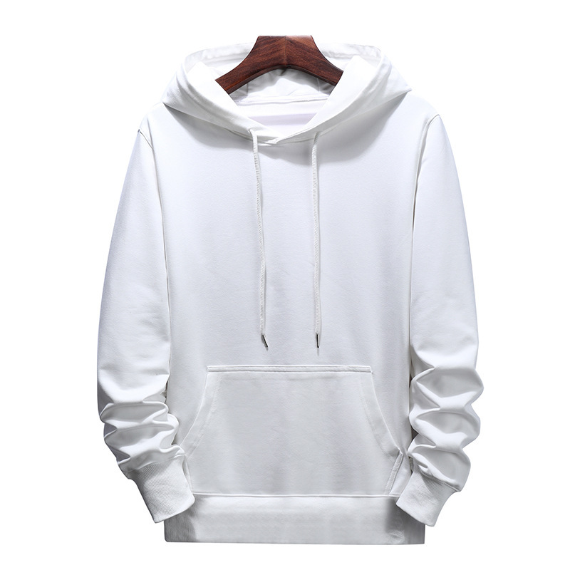 Men'S Loose Casual Solid Color Hooded Long-Sleeved Top