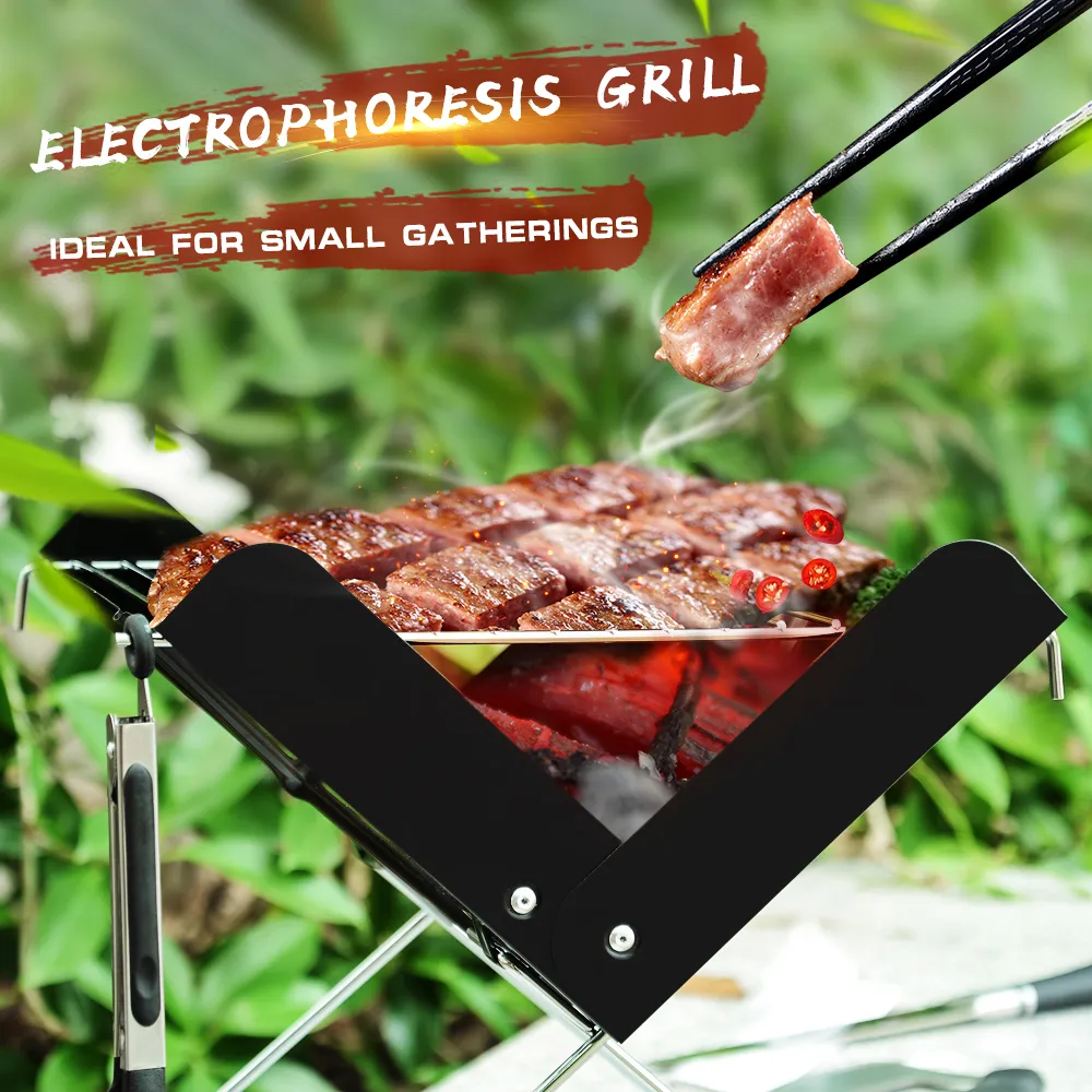BBQ Grill Folding Stainless Steel Portable Small Barbecue Tool
