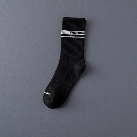 Socks Men'S Stockings Street Trendy Simple Black and White
