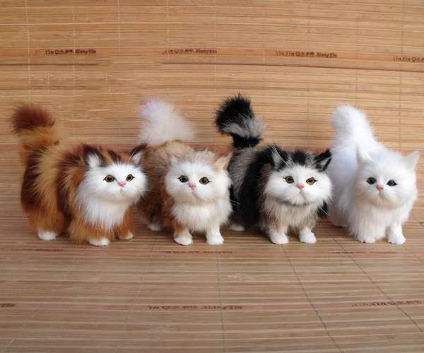Creative Mini Simulation Plush Soft Cat Toys Decoration Sounding Electric Cute Cat Doll For Children Gifts Home Decorations